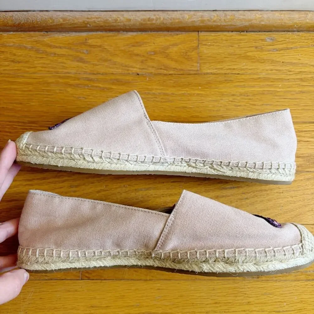 Kate Spade | Garden Giraffe Espadrilles Canvas Shoes Preppy Purple Pink Size 8.5